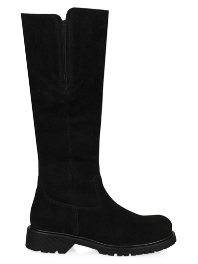 Shop La Canadienne Women's Helene 38mm Suede Lug Sole Boots In Black