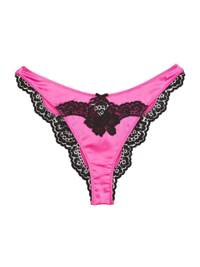 Shop Fleur Du Mal Women's  X Marilyn Monroe All About Eve Silk Cheeky Briefs In Some Like It Hot Pink