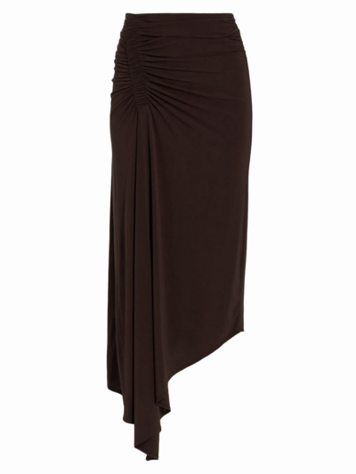Shop A.l.c Women's Adeline Ruched Asymmetric Midi-skirt In Cocoa