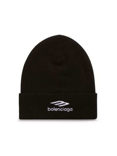 Shop Balenciaga Men's 3b Sports Icon Beanie In Black