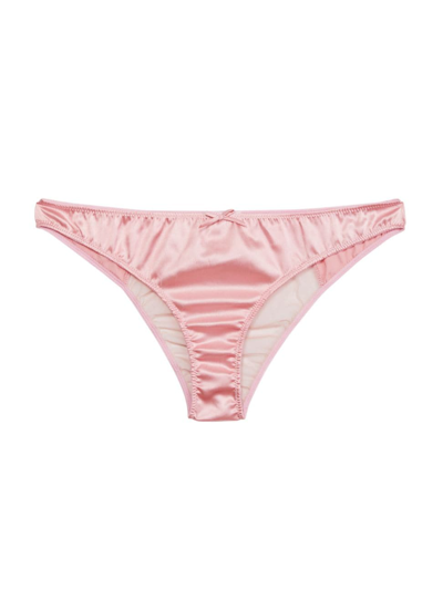 Shop Fleur Du Mal Women's  X Marilyn Monroe Heart Shaped Satin Cheeky Panty In Pink Lady
