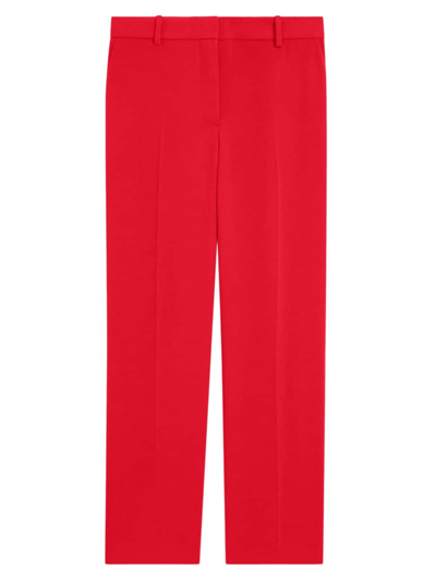 Shop Theory Women's Crepe Cropped Tailered Trousers In Geranium