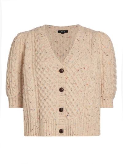 Shop Rails Women's Isla Cable-knit Crop Cardigan In Cream Confetti