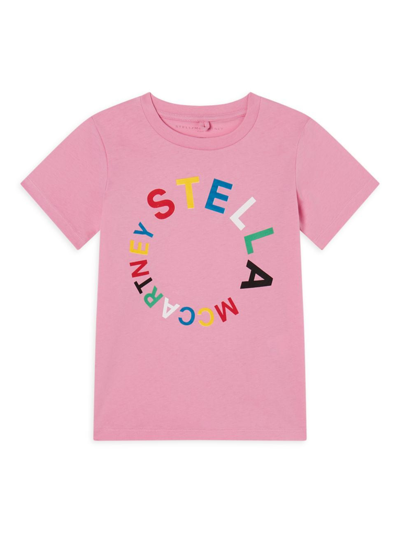 Shop Stella Mccartney Little Girl's & Girl's Multicolor Logo Disc T-shirt In Pink