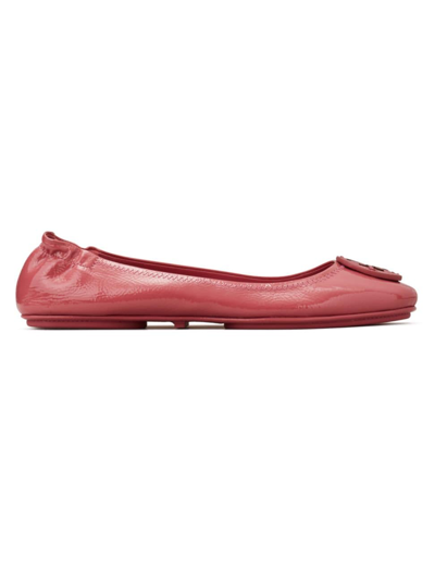 Shop Tory Burch Women's Minnie Patent Leather Ballet Flats In Berry