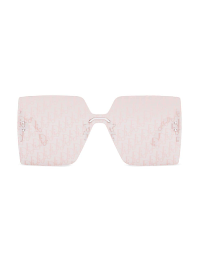 Shop Dior Women's Club M5u Palladium Geometric Sunglasses In Pink