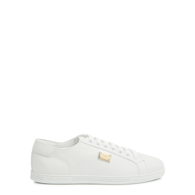 Dolce Gabbana Calfskin Leather Saint Tropez Sneakers In White