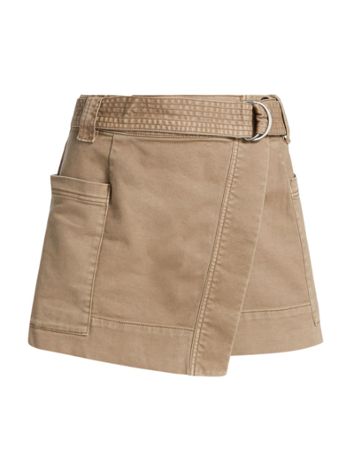 Shop Rails Women's Deanna Denim Wrap Miniskirt In Brown Olive