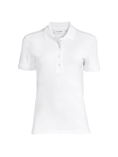 Shop Lacoste Women's Embroidered Logo Pique Polo In White