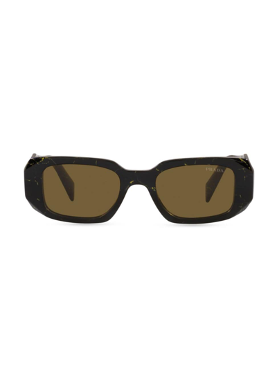 Shop Prada Women's 49mm Rectangle Sunglasses In Dark Grey