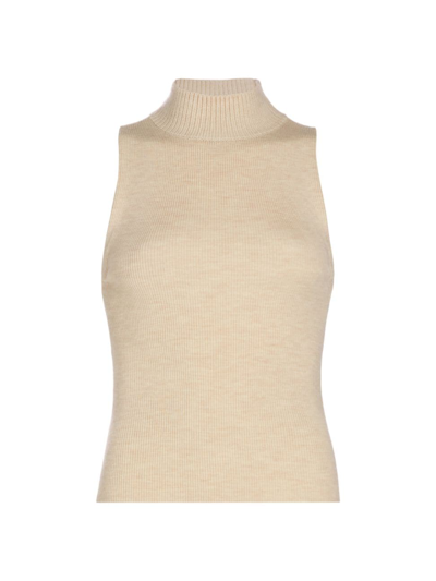 Shop Alice And Olivia Women's Darcey Sleeveless Wool-blend Top In Almond Heather