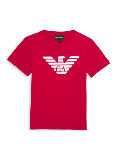 Shop Emporio Armani Little Boy's & Boy's Logo T-shirt In Red Eagle