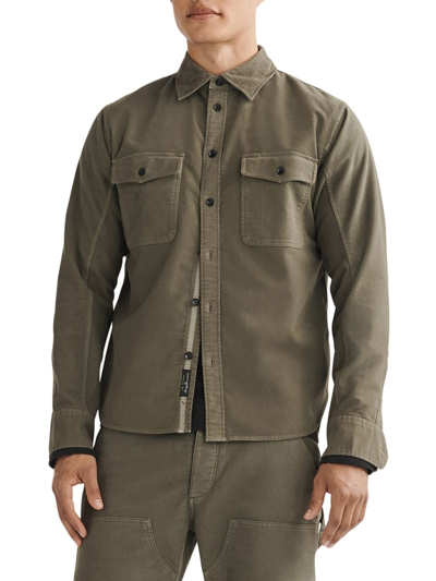 Shop Rag & Bone Men's Moleskin Shirt Jacket In Leaf