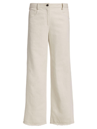 Shop Twp Women's Cotton & Linen Wide-leg Pants In Natural