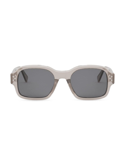Shop Celine Men's Bold 3 Dots 56mm Geometric Sunglasses In Beige Smoke