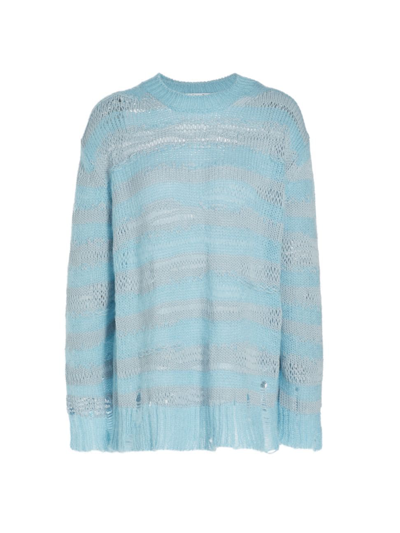 Shop Acne Studios Women's Karita Striped Sweater In Sky Blue Powder Blue