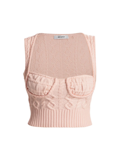Shop Guizio Women's Gemma Cable-knit Top In Light Pink