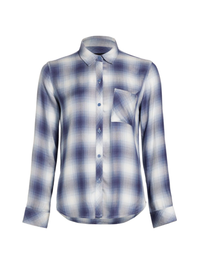 Shop Rails Women's Hunter Plaid Button-front Shirt In Pacific Ivory Blue