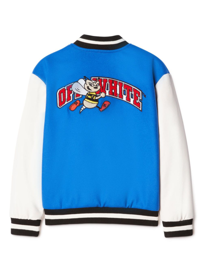 Shop Off-white Patch-detail Bomber Jacket In Blue