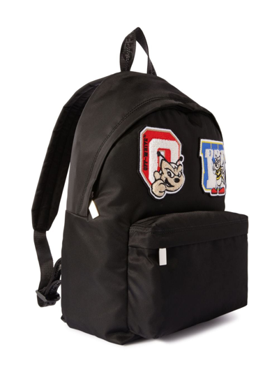 Shop Off-white College Cotton Backpack In Black