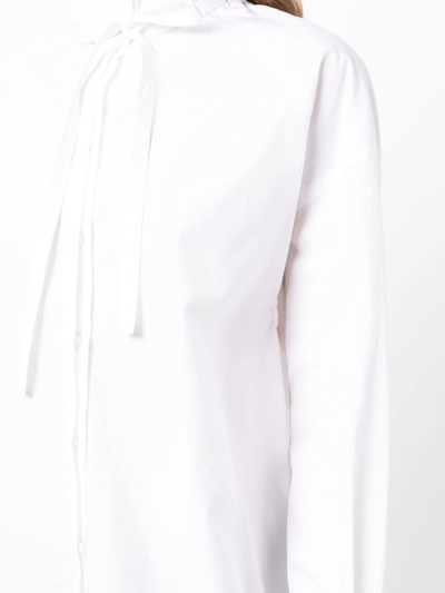 Isabel Benenato Long-sleeve Cotton Shirt In White