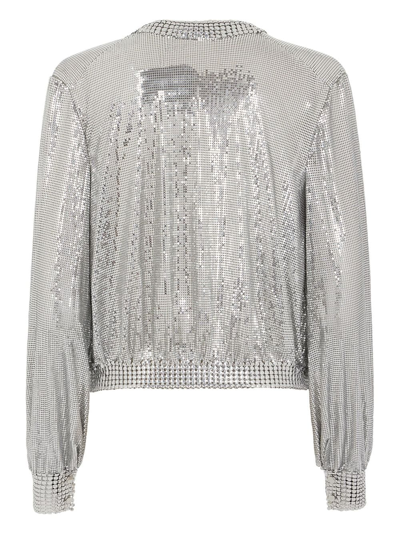 Shop Rabanne Pixel Chainmail-mesh Bomber Jacket In Silver