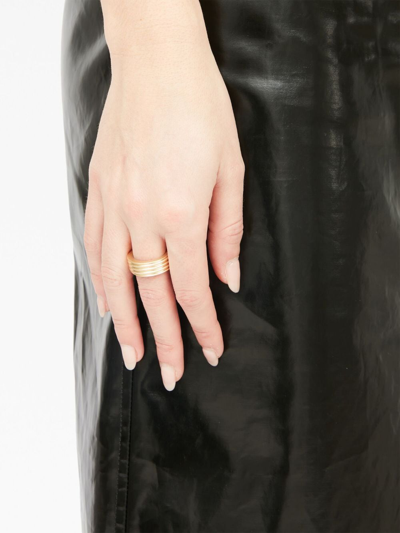 Maison Margiela Polished Ribbed Ring In Yellow