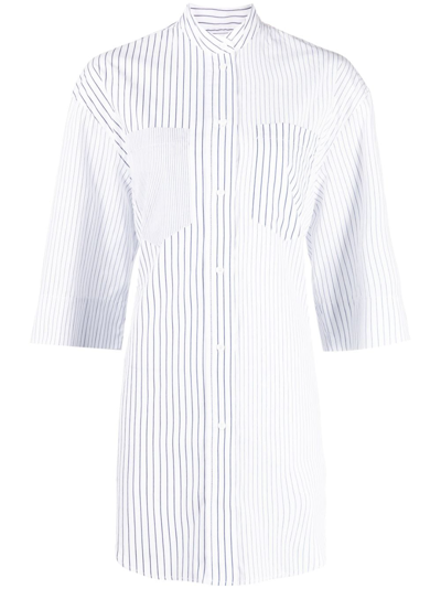 Shop Lee Mathews Rhodes Striped Cotton Shirt In White