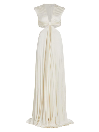 Shop A.l.c Women's Alejandra Pleated Cut-out Gown In Whisper White