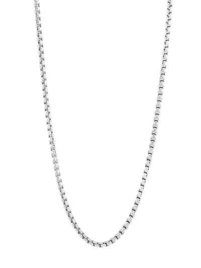 Shop Saks Fifth Avenue Men's Collection Sterling Silver Polished Lite Round Box Chain Necklace