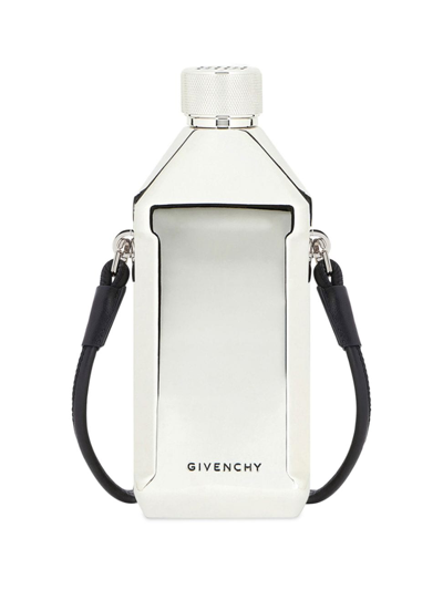 Shop Givenchy 4g Flask In Metal With Strap In Silvery
