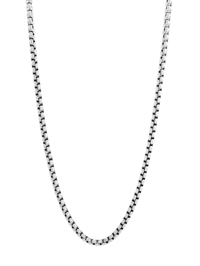 Shop Saks Fifth Avenue Men's Collection Sterling Silver Shiny Lite Round Box Chain Necklace