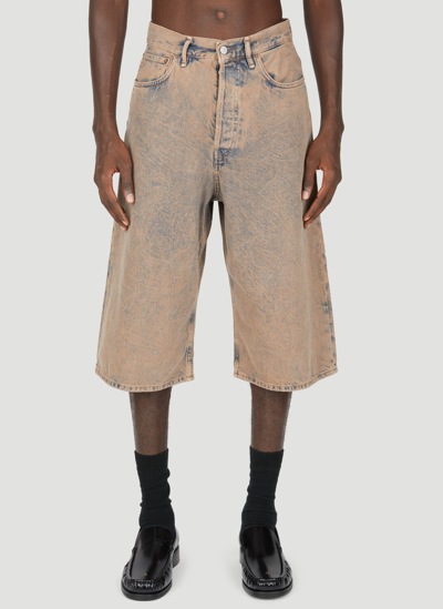 Shop Acne Studios Washed Relaxed Bermuda Shorts In Brown