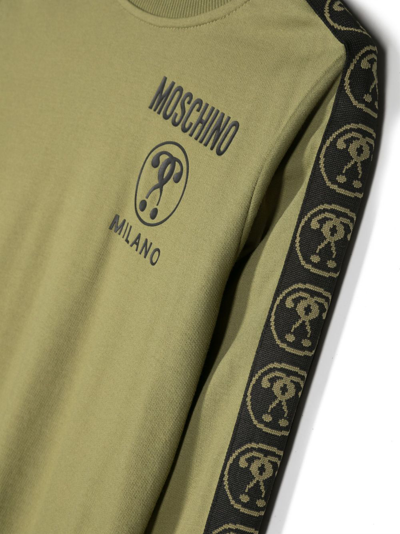 Shop Moschino Double Question Mark Logo-print Sweatshirt In Green
