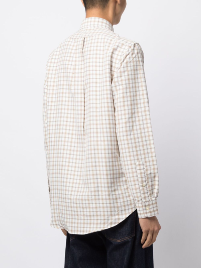 Shop Polo Ralph Lauren Check-patterned Long-sleeve Shirt In Brown