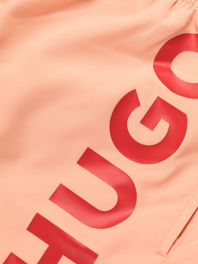 Shop Hugo Logo-print Swim Shorts In Pink