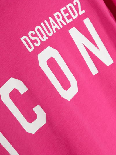 Shop Dsquared2 Icon Logo-print Cotton T-shirt In Pink