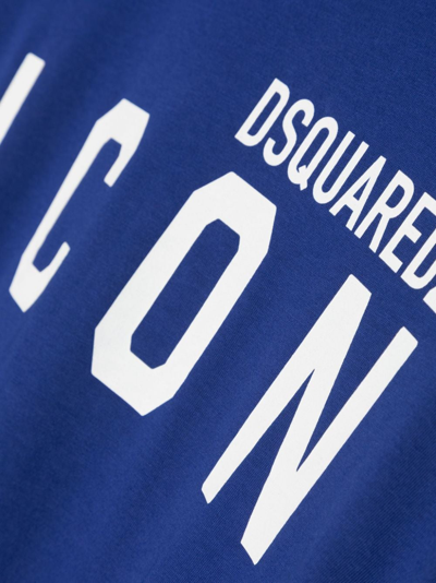 Shop Dsquared2 Icon Logo-print Cotton T-shirt In Blue
