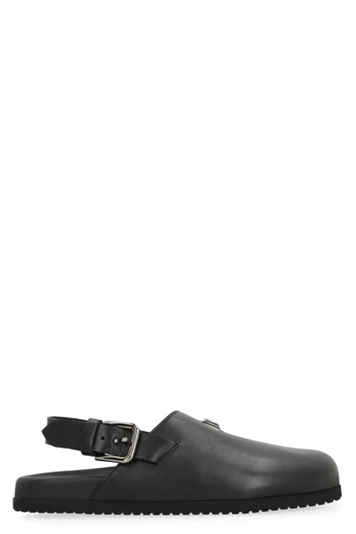 Shop Dolce & Gabbana Leather Mules In Black