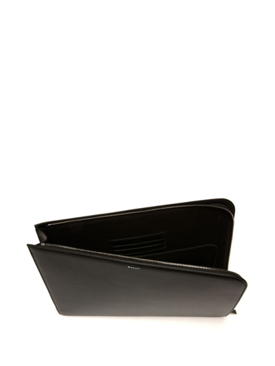 Shop Bally Banque Necessaire Leather Laptop Bag In Black