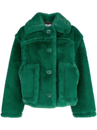 Shop Stand Studio Xena Faux-fur Jacket - Women's - Polyester In Green