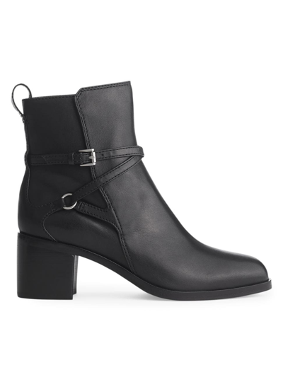 Shop Rag & Bone Women's Hazel Buckle 60mm Leather Ankle Boots In Black