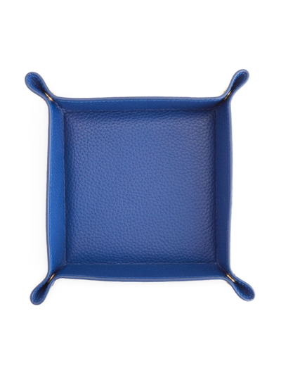 Shop Royce New York Women's Leather Catchall Tray In Cobalt Blue