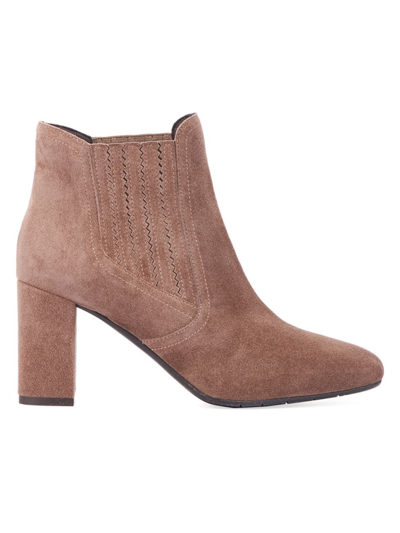 Shop Aquatalia Women's Lanna 75mm Silky Suede Booties In Mink