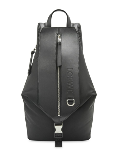 Shop Loewe Men's Small Convertible Backpack In Black