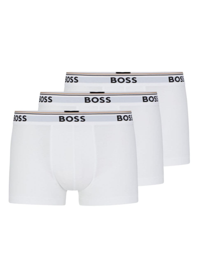 Shop Hugo Boss Men's Three Pack Of Stretch Cotton Trunks In White