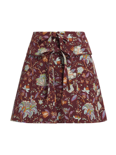 Shop Ulla Johnson Women's Dimi Floral Miniskirt In Heliotrope