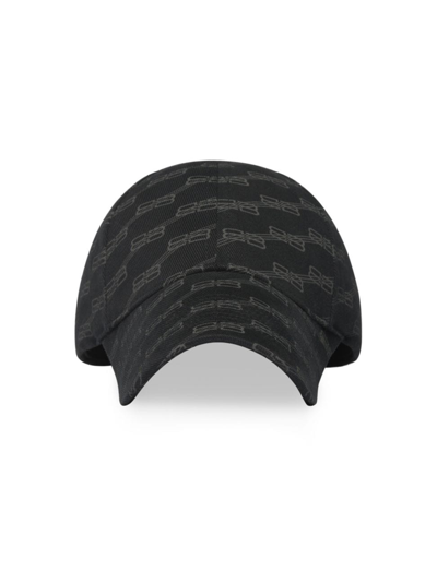 Shop Balenciaga Men's Bb Monogram Cap In Black