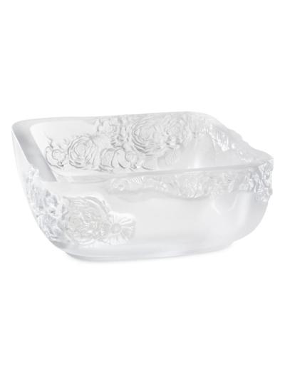 Shop Lalique Pivoines Crystal Bowl In Clear