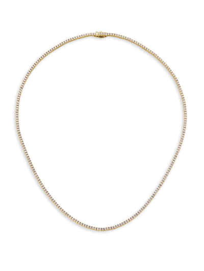 Shop Saks Fifth Avenue Women's 14k Gold & 4.29 Tcw Diamond Tennis Necklace In Yellow Gold